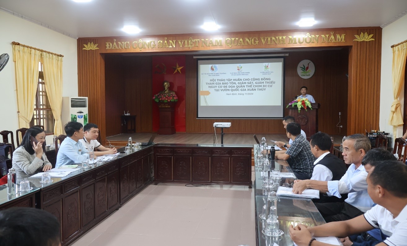 Hội thảo tập huấn cho cộng đồng tham gia bảo tồn, giám sát, giảm thiểu nguy cơ đe dọa quần thể chim di cư tại Vườn quốc gia Xuân Thuỷ, tỉnh Nam Định 