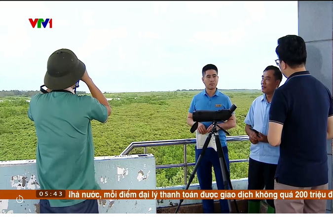 Đài truyền hình Việt Nam (VTV1), Đài truyền hình Nam Định làm việc và ghi hình về công tác quản lý bảo tồn tài nguyên thiên nhiên, nghiên cứu khoa học tại Vườn quốc gia Xuân Thủy 