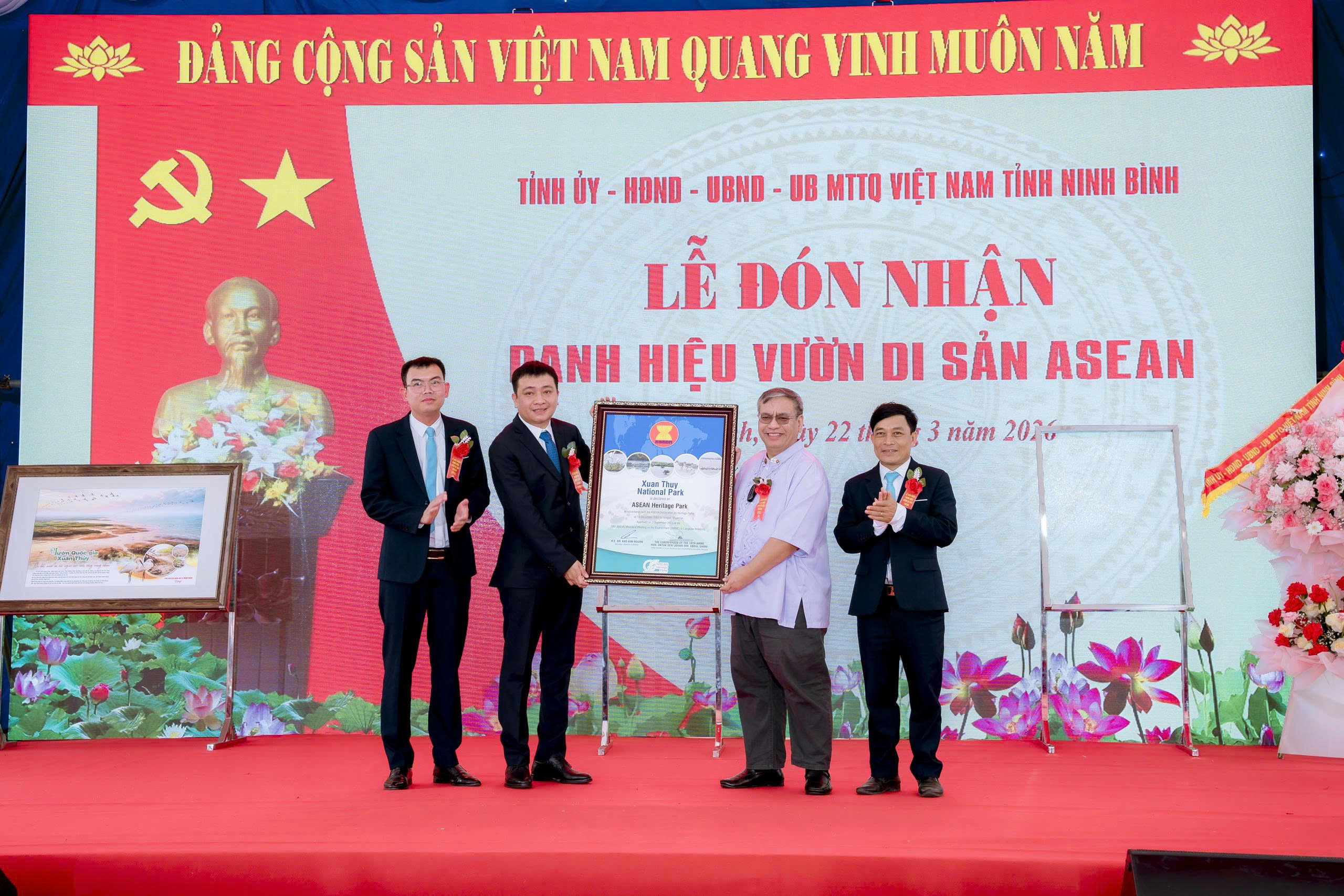 Vườn Quốc gia Xuân Thủy đón nhận danh hiệu Vườn di sản ASEAN